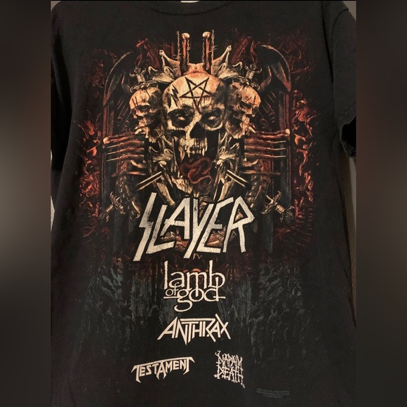 RARE Slayer Lamb of god Testament Anthrax band shirt - Picture 2 of 4